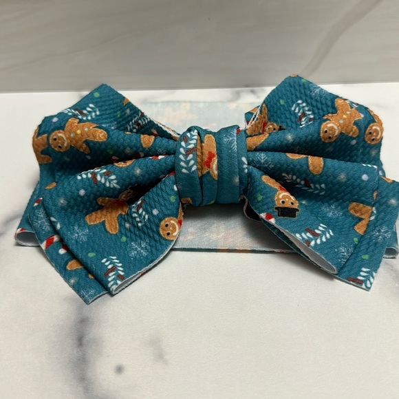 Christmas Gingerbread men waffle fabric headband - Picture 3 of 5